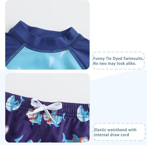 Toddlers and Baby Boys Rash Guard Swim Set for Boys Long Sleeve Bathing Suits with Swim Trunks Two Piece Swimwear in Saudi Arabia
