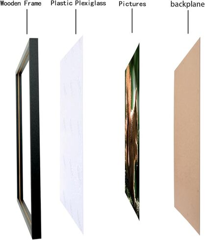 إطارات صور مقاس 18 × 19 من الخشب الصلب مقاس 18 × 19 بوصة إطار ملصق للجدار مقاس 18 × 19 بوصة إطارات صور عائلية باللون الأسود (C22B1819) in Kuwait