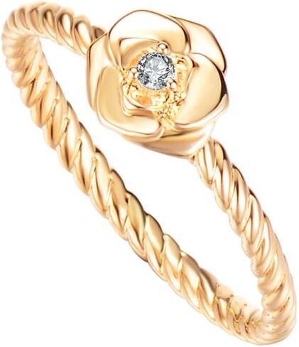 Stackable Rings for Women Cable Design in 18k Gold Plating, Statement Ring for Women Gift in Saudi Arabia