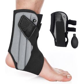 Inflatable Ankle Brace with Dual Airbag Support, Adjustable Compression & Elastic Cross Straps for Sprains, Minor Injuries, Lightweight & Breathable Design in Saudi Arabia