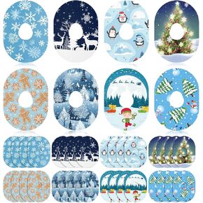 Geiserailie 32 Pack Christmas CGM Adhesive Patches, Compatible with Dexcom G7, Waterproof and Sweat-Proof Sensor Cover, Flexible and Breathable Pre-Cut Tape Stickers, Durable Design (Winter) in Saudi Arabia