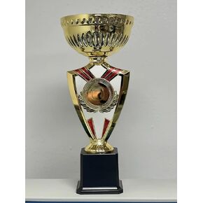 Gold and Red Large Trophy Cup Award Metal Bowl 1st 2nd 3rd Place | for Club, School & Presentations | Free Engraving in Saudi Arabia