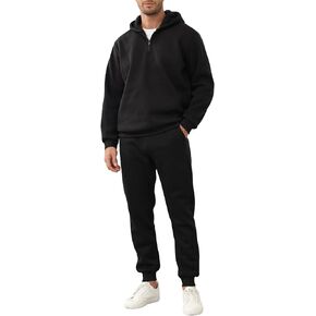 Men's Tracksuits Long Sleeve Casual Sweatsuits Quarter Zip Hoodie With Track Pants 2 Piece Outfits in Kuwait