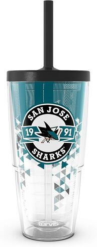 Tervis NHL San Jose Sharks - Shatter Made in USA Double Walled Insulated Tumbler Travel Cup Keeps Drinks Cold & Hot, 16oz, Classic in Saudi Arabia
