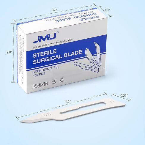 JMU 2 Pcs Scalpel Handle No 3 and 100 Pcs Scalpel Blades Sterile #10, Stainless Steel Surgical Blades and Handle in Saudi Arabia