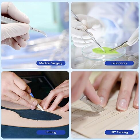 JMU 2 Pcs Scalpel Handle No 3 and 100 Pcs Scalpel Blades Sterile #10, Stainless Steel Surgical Blades and Handle in Saudi Arabia