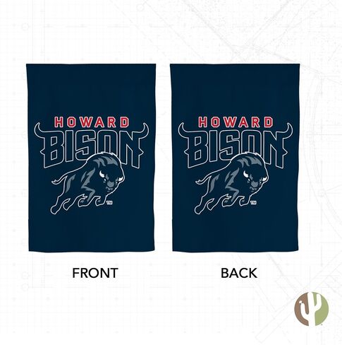 Desert Cactus Howard University Hu Garden Flag - 19 × 12 بوصة هوارد بيسون لافتة ، للعرض في الهواء الطلق والأحداث (التصميم أ) in Saudi Arabia