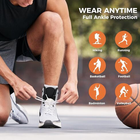 Inflatable Ankle Brace with Dual Airbag Support, Adjustable Compression & Elastic Cross Straps for Sprains, Minor Injuries, Lightweight & Breathable Design in Saudi Arabia