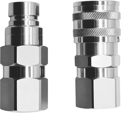 1/2’’ NPT Flat Face Hydraulic Quick Couplers Set Compatible with Bobcat Skid Steer and Other Hydraulic Equipment, ISO16028 Standard in Saudi Arabia