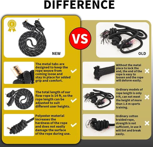 حبل التدفق ، الرجال تدريبات النساء التدريب الداخلي في الهواء الطلق تمرينات القلب للمبتدئين ، المحمولة ودائم ، شريط عاكس الأسود in Kuwait