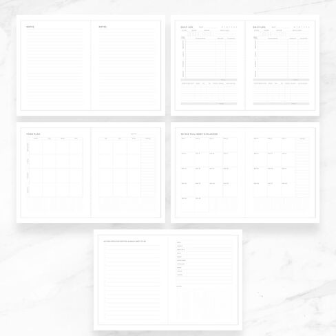 Myga Fitness Journal ، A5 Meal and Planner للنساء والرجال ، ومذكرات التمارين غير المؤرخة وتغذية لتتبع اللياقة البدنية وتسوية الأهداف in Saudi Arabia