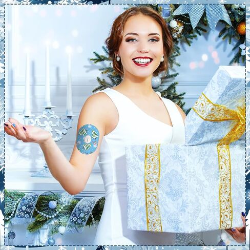 Geiserailie 32 Pack Christmas CGM لاصق ، متوافق مع Dexcom G7 ، غطاء مستشعر مقاوم للماء ومقاوم للعرق ، ملصقات شريطية مرنة وقابلة للتنفس ، تصميم متين (الشتاء) in Saudi Arabia