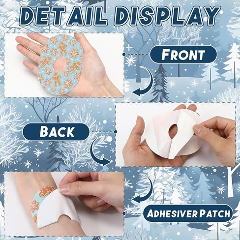 Geiserailie 32 Pack Christmas CGM لاصق ، متوافق مع Dexcom G7 ، غطاء مستشعر مقاوم للماء ومقاوم للعرق ، ملصقات شريطية مرنة وقابلة للتنفس ، تصميم متين (الشتاء) in Saudi Arabia