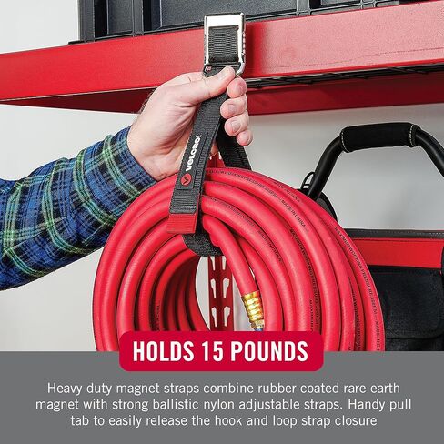 VELCRO Brand EASY HANG Magnet Strap, Holds 10lbs, Create Storage Space on Metal Surfaces such as Cabinets, Tool Boxes, Refrigerators and Shelves. Hang Tools, Extension Cords, Hoses, Medium 16in x 1in in Saudi Arabia