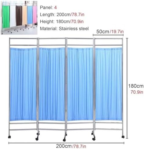 Room Screen Divider,Rolling Medical Privacy Screen with Wheels, 4 Panel Foldable Room Separation Temporary Fencing, for Clinic/Ward/Examination Cubicle, Saving Space Dorm Rooms Partition Wa in Saudi Arabia
