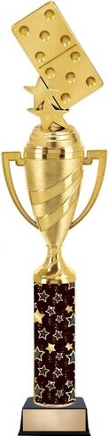 Crown Awards Customized Black Starlite Dominoes Trophy, 14.8" Dominoes Trophy Prize, Personalize with Free Engraving in Saudi Arabia