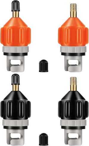 2 PCS Paddle Board Pump Adapter ، فوهة نفخ عالية الضغط ، محول مضخة قارب قارب قابلة للنفخ ، محول مضخة هواء لوح التجديف ، يناسب الكاياك ، SUPs ، لوحة Paddle (Orange & Black) in Saudi Arabia