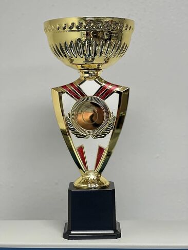جائزة Gold and Red Large Trophy Cup Award Metal Bowl 1st 2nd 3rd Place | للنادي والمدرسة والعروض التقديمية | نقش حرة in Saudi Arabia