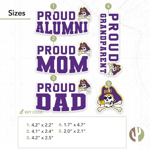 Desert Cactus East Carolina Sticker ECU Vinyl Secal Scal Laptop Botto Car Scrapbook (ورقة كاملة من العائلة) in Saudi Arabia