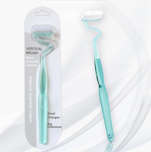 Soft S-Shaped Manual Toothbrush for Adults Sensitive Gums,Nano Floss Bristles Vertical Tooth Brushes with Candy Color Deep Clean for Junior Youth Teeth Brush (1 Green) in Kuwait