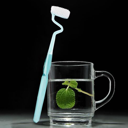 Soft S-Shaped Manual Toothbrush for Adults Sensitive Gums,Nano Floss Bristles Vertical Tooth Brushes with Candy Color Deep Clean for Junior Youth Teeth Brush (1 Green) in Kuwait