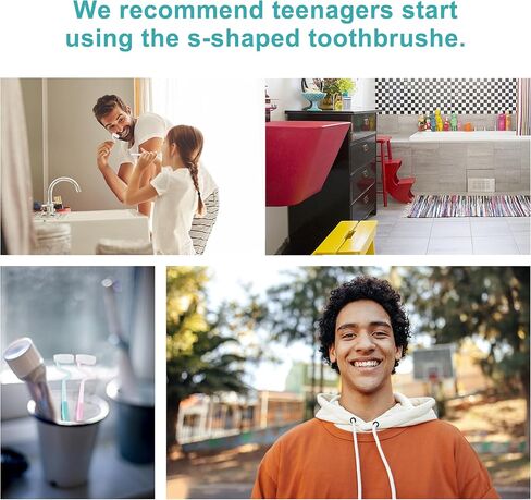 Soft S-Shaped Manual Toothbrush for Adults Sensitive Gums,Nano Floss Bristles Vertical Tooth Brushes with Candy Color Deep Clean for Junior Youth Teeth Brush (1 Green) in Kuwait