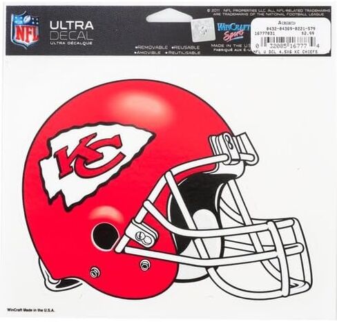 NFL Kansas City Chiefs 16777031 ملون متعدد الاستخدامات ، 5 "× 6" in Kuwait