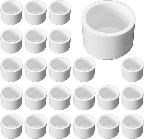 2pcs 2 بوصة PVC End Caps ، محول مقبس الأثاث الأبيض ، أغطية تركيب أنابيب PVC لإطارات الدفيئة وأنظمة الرفوف (القطر الداخلي 63 مم) in Kuwait