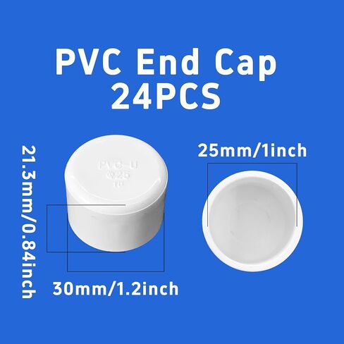2pcs 2 بوصة PVC End Caps ، محول مقبس الأثاث الأبيض ، أغطية تركيب أنابيب PVC لإطارات الدفيئة وأنظمة الرفوف (القطر الداخلي 63 مم) in Kuwait