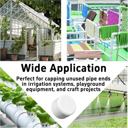 2pcs 2 بوصة PVC End Caps ، محول مقبس الأثاث الأبيض ، أغطية تركيب أنابيب PVC لإطارات الدفيئة وأنظمة الرفوف (القطر الداخلي 63 مم) in Kuwait