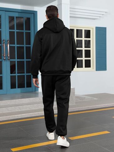 رجال المسارات طويلة الأكمام الطويلة تعرق غير رسمي ربع هوديي zip zip مع ملابس المسار 2 قطعة قطعة in Kuwait