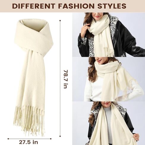 Women Winter Hat Beanie+Long Scarf+Touch Screen Gloves Set, Warm Clothes Set with Knit Fleece Lined for Women/Men Winter in Saudi Arabia