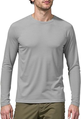 الرجال الخيزران للرجال تجريب القمصان طويلة الأكمام رطبة الفتل الجافة الجافة الجافة خفيفة الوزن الرياضية الجري in Kuwait