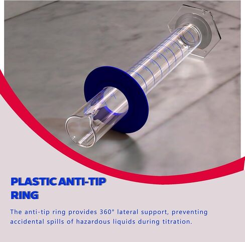 1000ml Borosilicate Glass Graduated Cylinder – ISO/ASTM Compliant, Hexagonal Base with Anti-Tip Collar, Blue Graduations, EVA Foam Protected in Saudi Arabia