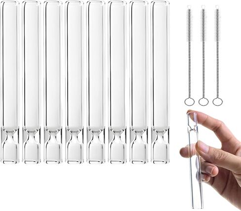 Glass Tube Stem, 4 Inch Long 12 mm OD 2mm Straight ，Steam Chemistry Air Drying Tube，Thick Wall Tubing with 2 Cleaning Brush (8 Pieces） in Kuwait