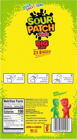 SOUR PATCH KIDS Big Kids Individually Wrapped Soft & Chewy Candy, Bulk Candy, School Snacks, 240 Count Box in Saudi Arabia
