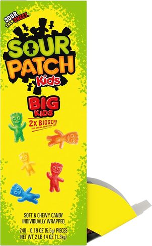 SOUR PATCH KIDS Big Kids Individually Wrapped Soft & Chewy Candy, Bulk Candy, School Snacks, 240 Count Box in Saudi Arabia