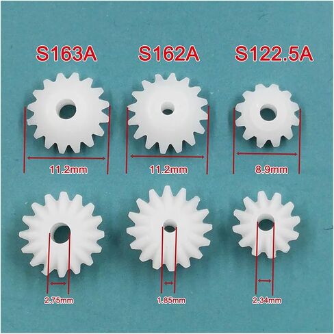 10pcs/ lot S162A S163A S122.5A PINION PINION 11.2 مم/ 9 مم قطر 16T/ 12 ترس مخروطي الأسنان (S162A X10PCS) in Saudi Arabia