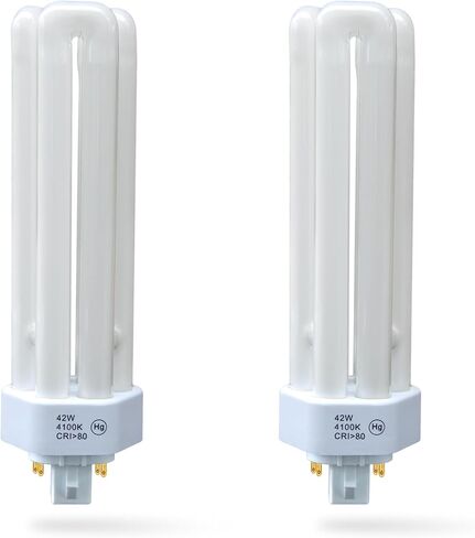 PLT-42W 841،4 PIN GX24Q-4 ، 42 واط 4100K الأنبوب الثلاثي ، لمبة ضوء الفلورسنت ، يحل محل Philips PLT-C42W/41/Alto ، Sylvania CF42DT/E/في/841/ECO (2Pack) in Kuwait
