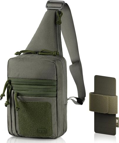 M-Tac Left-handed Tactical Sling Bag for Concealed Handgun Carry - Durable Shoulder Chest Pack with Holster for Men - Ideal for Everyday Carry & Outdoor Use in Saudi Arabia