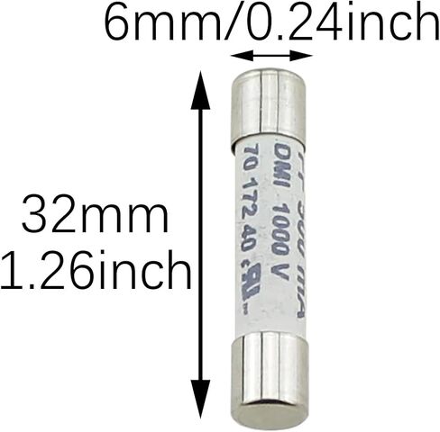 RLECS 6pcs 6x32mm أبيض أنابيب الصمامات السيراميك 500MA/1000V مواصفات عالية حماية الدائرة القصيرة in Saudi Arabia