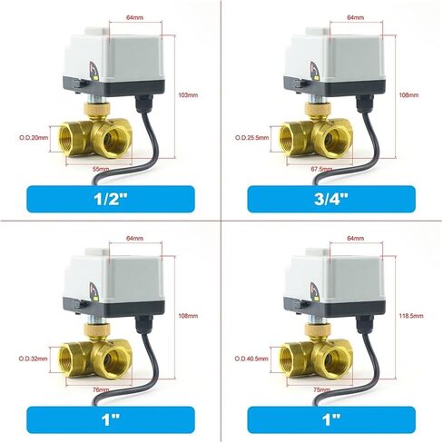 12V 24V 220V DN15 DN20 DN25 BRASS 3-WOWWAY VALVE RALVE 1/2 "3/4" 1 "3-Wire 2-Point Solenoid Valve Actuator Manual (45659) in Saudi Arabia