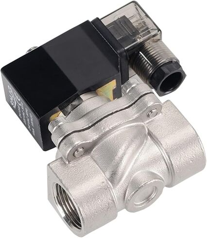 1/2 "3/4" 1 "2" ماء الملف اللولبي الكهربائي 220V 12V 24V 110V مغلق عادة الفولاذ المقاوم للصدأ IP65 DIN درجة حرارة عالية (380VAC-NBR-SEAL ، 2 بوصة) in Saudi Arabia