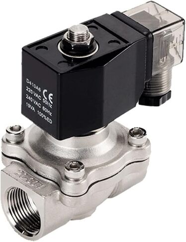 1/2 "3/4" 1 "2" ماء الملف اللولبي الكهربائي 220V 12V 24V 110V مغلق عادة الفولاذ المقاوم للصدأ IP65 DIN درجة حرارة عالية (380VAC-NBR-SEAL ، 2 بوصة) in Saudi Arabia