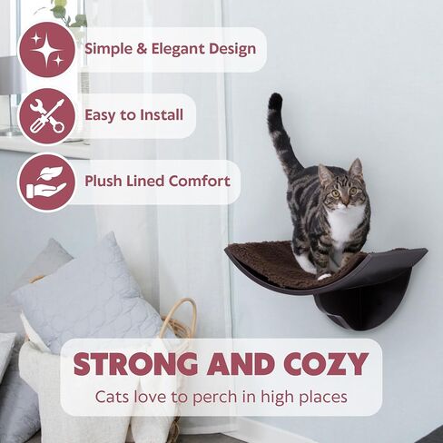 TRIXIE Lea Wall Mount Perch XL، رف للقطط، سرير للقطط، كرسي للقطط، أثاث للقطط، أبيض، 11 بوصة × 19 بوصة، (44579) in Saudi Arabia