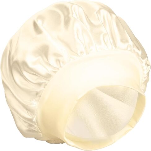 GOO GOO Satin Bonnet for Sleeping, Double Layer Satin Bonnet for Women and Men, Soft Hair Bonnet with Adjustable Band, Bonnet Hair Dryer for Long Curly Hair, #Watermelon Red+Black in Saudi Arabia
