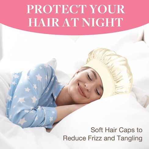 GOO GOO Satin Bonnet for Sleeping, Double Layer Satin Bonnet for Women and Men, Soft Hair Bonnet with Adjustable Band, Bonnet Hair Dryer for Long Curly Hair, #Watermelon Red+Black in Saudi Arabia