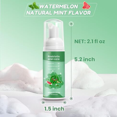Fluoride Free Foam Kids Toothpaste - Natural Teeth Clean and Whitening Toothpaste with Strawberry and Watermelon Mint Flavor, Organic Travel for U Shaped Toothbrush in Saudi Arabia