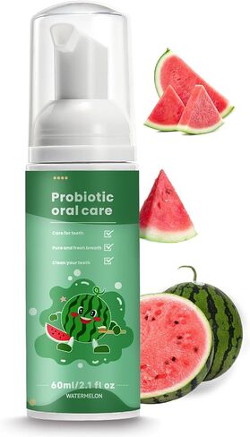 Fluoride Free Foam Kids Toothpaste - Natural Teeth Clean and Whitening Toothpaste with Strawberry and Watermelon Mint Flavor, Organic Travel for U Shaped Toothbrush in Saudi Arabia