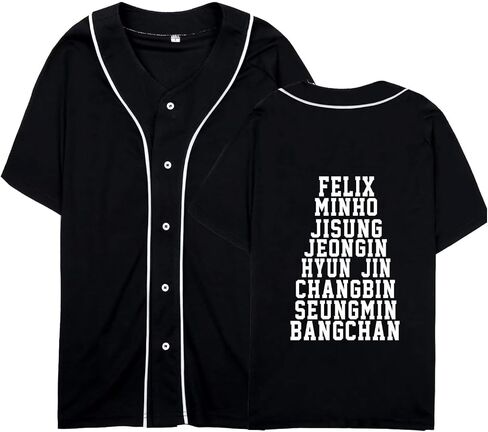 Bangchan Felix Hyunjin Jersey Tshirt Jisung Changbin Minho Seungmin Baseball Tee Shirt Merch in Kuwait